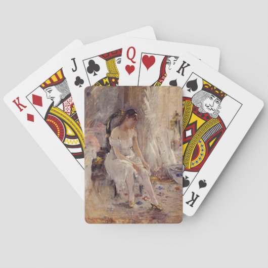 Meisje Het Aantrekken van Haar Kousen (door Berthe Pokerkaarten (Achterkant)