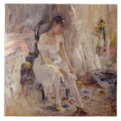 Meisje Het Aantrekken van Haar Kousen (door Berthe Tegeltje (Voorkant)