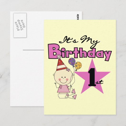 Meisje Het is Mijn Verjaardag Tshirts en Gifts Briefkaart (Voorkant / Achterkant)