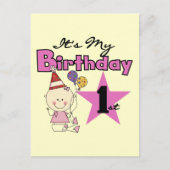 Meisje Het is Mijn Verjaardag Tshirts en Gifts Briefkaart (Voorkant)