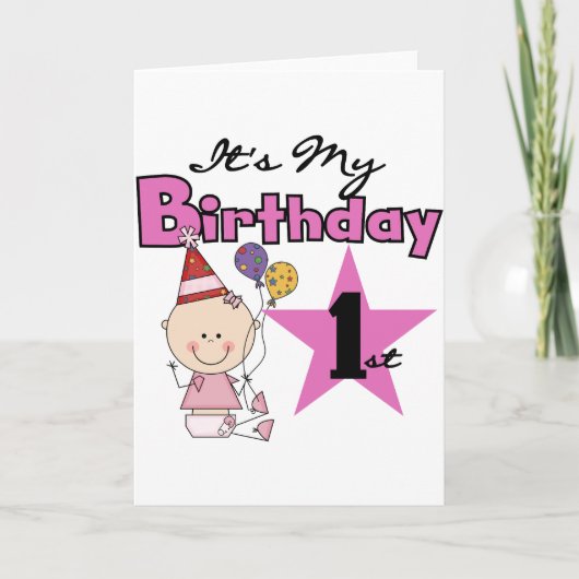 Meisje Het is Mijn Verjaardag Tshirts en Gifts Kaart (Voorkant)
