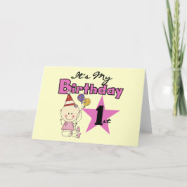 Meisje Het is Mijn Verjaardag Tshirts en Gifts Kaart