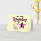 Meisje Het is Mijn Verjaardag Tshirts en Gifts Kaart (Gele Bloem)