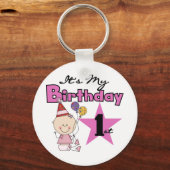 Meisje Het is Mijn Verjaardag Tshirts en Gifts Sleutelhanger (Voorkant)