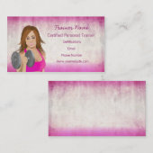 Meisje het Opheffen Persoonlijk Trainer Visitekaar Visitekaartje (Voorkant / Achterkant)