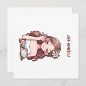 Meisje het toepassen van huidverzorging Hou van je (Voorkant / Achterkant)