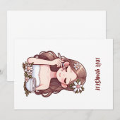 Meisje het toepassen van huidverzorging Hou van je Kaart (Voorkant / Achterkant)