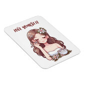 Meisje het toepassen van huidverzorging Hou van je Magneet (Rechterzijde)