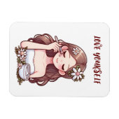 Meisje het toepassen van huidverzorging Hou van je Magneet (Horizontaal)