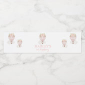 Meisje Hete Luchtballon Waterfles Labels - Roze Waterfles Etiket (Enkel label)