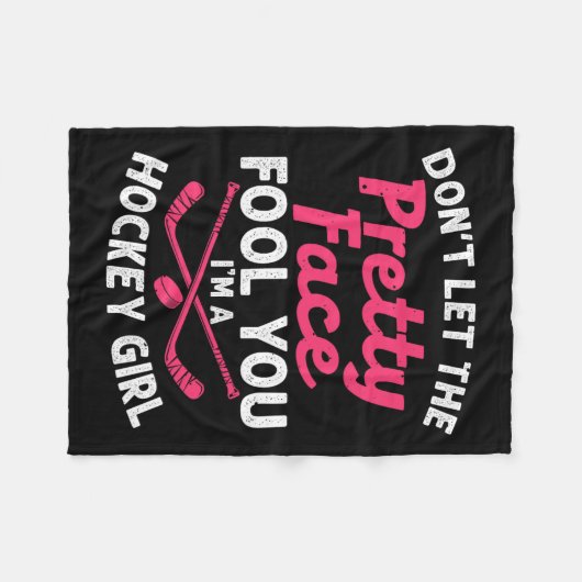 Meisje Hockey Gift Voor Vrouwen Kinder IJshockey S Fleece Deken (Voorkant (Horizontaal))