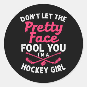 Meisje Hockey Gift Voor Vrouwen Kinder IJshockey S Ronde Sticker