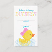 Meisje Hoeveel Duckies Party Game Gissen Kaarten (Voorkant)