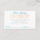 Meisje Hoeveel Duckies Party Game Gissen Kaarten (Voorkant)
