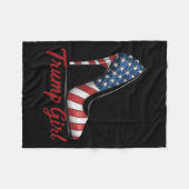 Meisje Hoge Heel Stilettos Amerikaanse vlag Trump  Fleece Deken (Voorkant (Horizontaal))