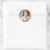Meisje holding Nest Ronde Sticker (Tas)