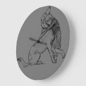 meisje-hond-lijn-art-vrouw-kind grote klok (Hoek)