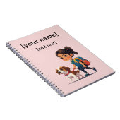 Meisje & Hond Notitieboek – Eigen Tekst (Rechterzijde)