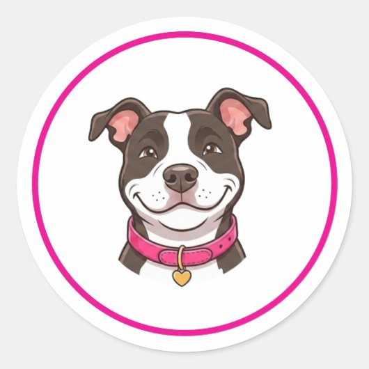 Meisje Hond Pitbull Sticker (Voorkant)