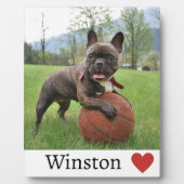 Meisje Hondenliefhebber Foto en naam Franse Bulldo Fotoplaat (Voorkant)