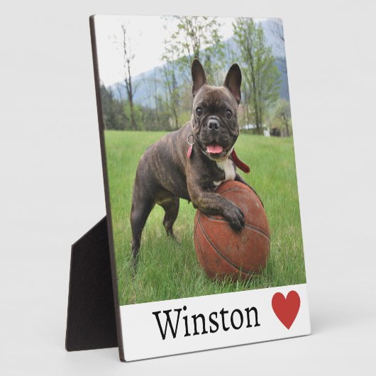 Meisje Hondenliefhebber Foto en naam Franse Bulldo Fotoplaat (Zijkant)