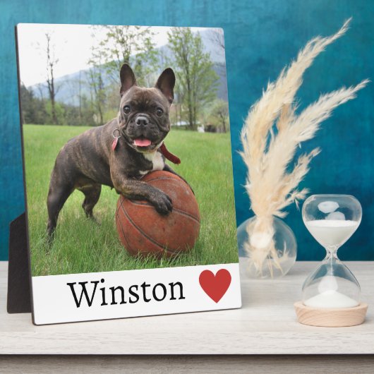 Meisje Hondenliefhebber Foto en naam Franse Bulldo Fotoplaat (Zijkant)