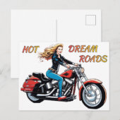 Meisje Hot Dream Roads Briefkaart (Voorkant / Achterkant)