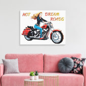 Meisje Hot Dream Roads Canvas Afdruk (Insitu (Woonkamer))