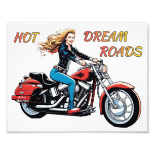 Meisje Hot Dream Roads Foto Afdruk