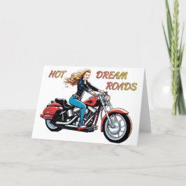 Meisje Hot Dream Roads Notitiekaartje