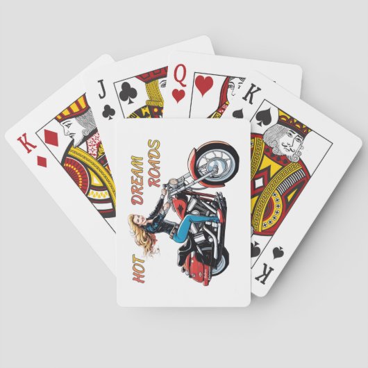 Meisje Hot Dream Roads Pokerkaarten (Achterkant)