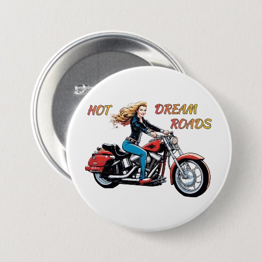 Meisje Hot Dream Roads Ronde Button 7,6 Cm (Voorkant /achterkant)