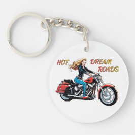 Meisje Hot Dream Roads Sleutelhanger