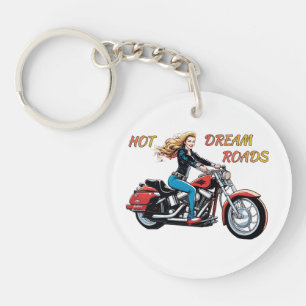 Meisje Hot Dream Roads Sleutelhanger