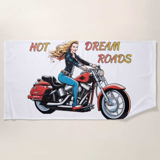 Meisje Hot Dream Roads Strandlaken (Voorkant)
