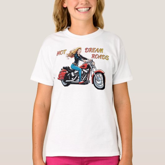 Meisje Hot Dream Roads T-shirt (Voorkant)
