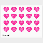 Meisje Hot roze prinses partij met tiara kroon Hart Sticker (Vel)