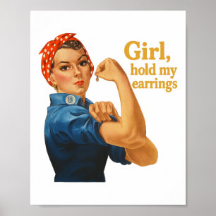 Meisje Hou Mijn Oorbellen Anti Trump Rosie De Klin Poster