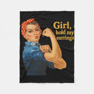 Meisje Houd Mijn Oorbellen Anti Trump Rosie De Riv Fleece Deken