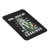 Meisje, houd mijn oorbellen Liberity Status Amerik Magneet (Rechterzijde)