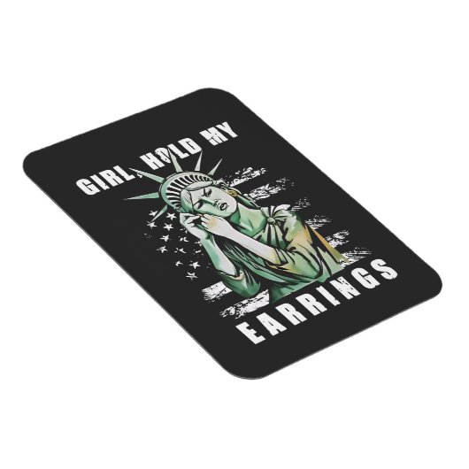 Meisje, houd mijn oorbellen Liberity Status Amerik Magneet (Rechterzijde)