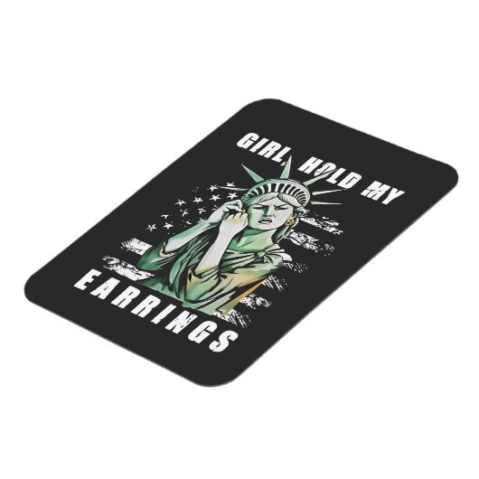 Meisje, Houd Mijn Oorbellen Vrijheid Status Amerik Magneet (Linkerzijde)