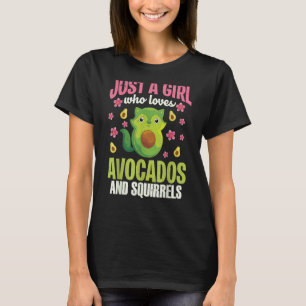 Meisje Houdt van Avocados Eekhoorns Bloemig Gezond T-shirt