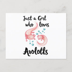 Meisje houdt van Axolotls Cute Axolotl Gift Women Briefkaart