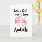 Meisje houdt van Axolotls Cute Axolotl Gift Women Kaart (Gele Bloem)