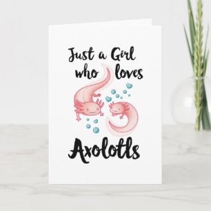 Meisje houdt van Axolotls Cute Axolotl Gift Women Kaart