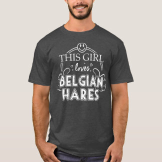 Meisje houdt van Belgische Hares Rabbits Pet Rabbi T-shirt