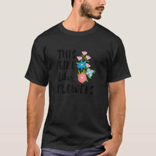 Meisje Houdt van Bloemen Zomer Tuinieren Bloemist T-shirt