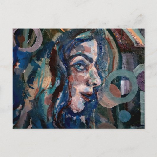 Meisje houdt van blues briefkaart (Voorkant)