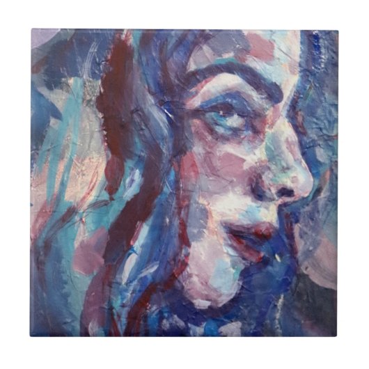 Meisje houdt van blues tegeltje (Voorkant)